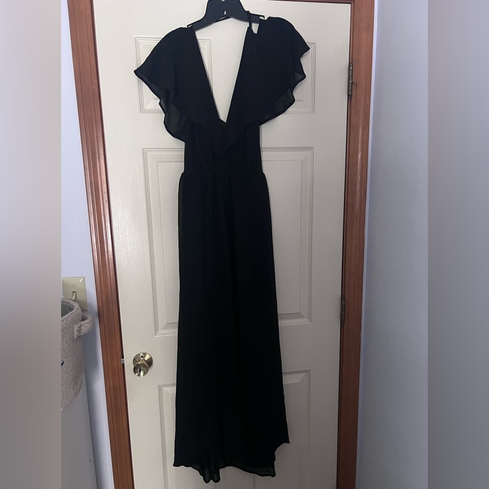 Romeo & Juliet Couture Elegant Black Maxi Dress